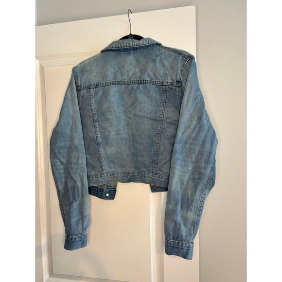 ASOS Blue Jean Denim Jacket Cropped Button Front Women’s Size 16 UK - Picture 4 of 5